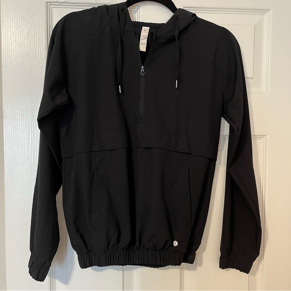 Black Quarter Zip Windbreaker Jacket